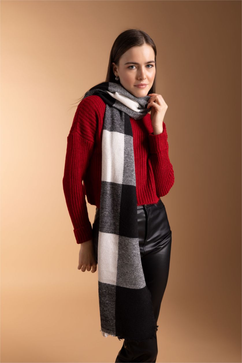 نساء أسود سكارف نسائي تريكو