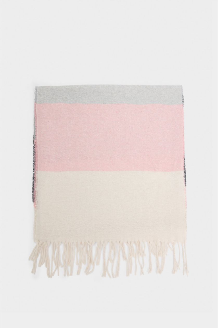 Kadın Pembe Kadın Renk Bloklu Atkı