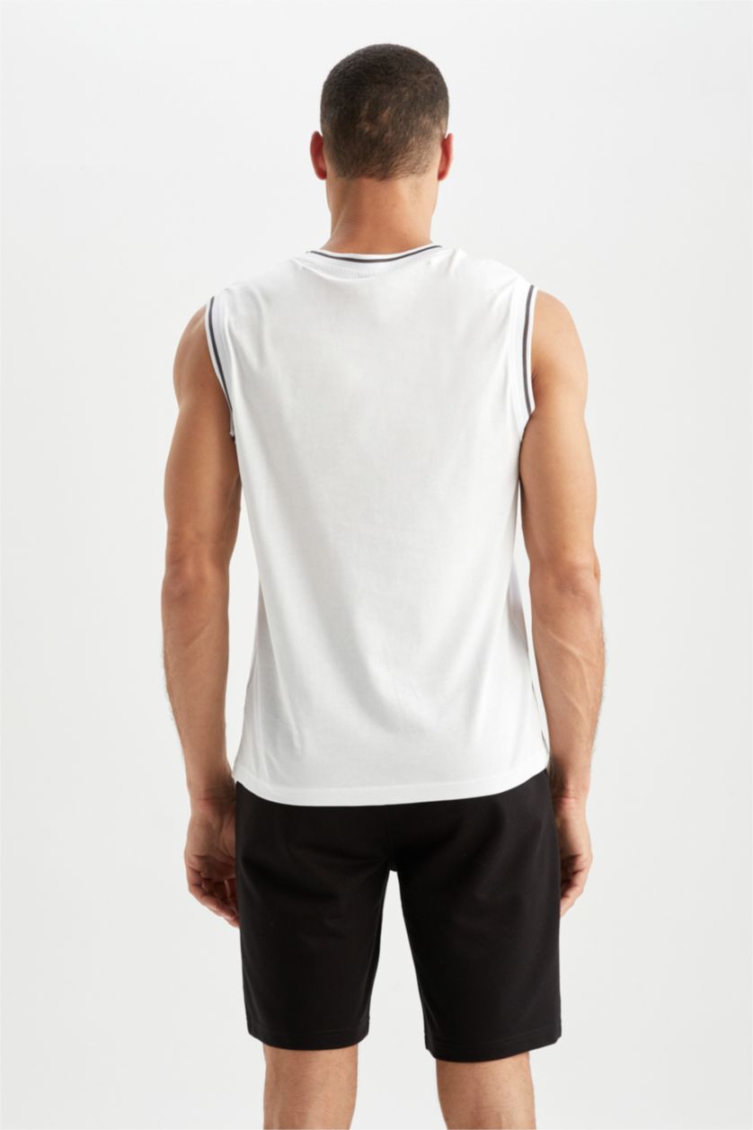 Erkek Beyaz Regular Fıt Atlet