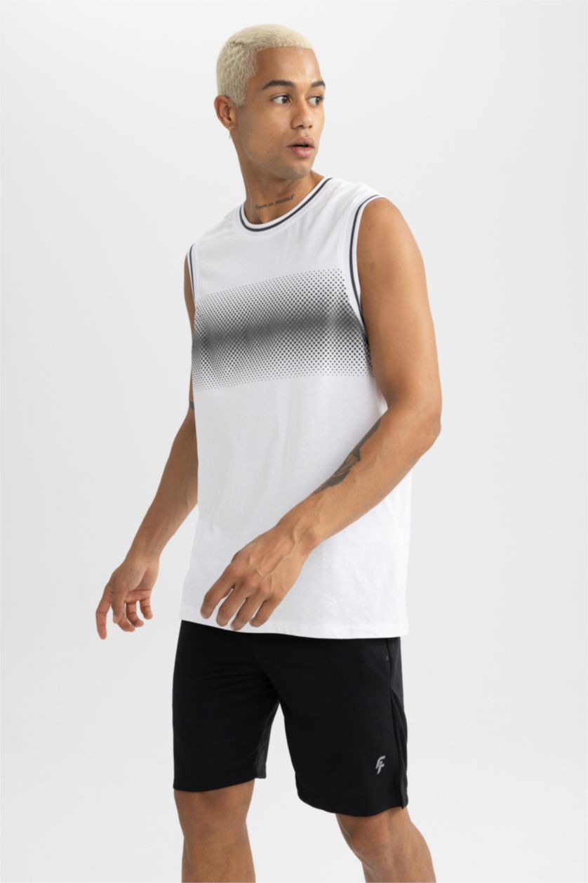 Erkek Beyaz Regular Fıt Atlet