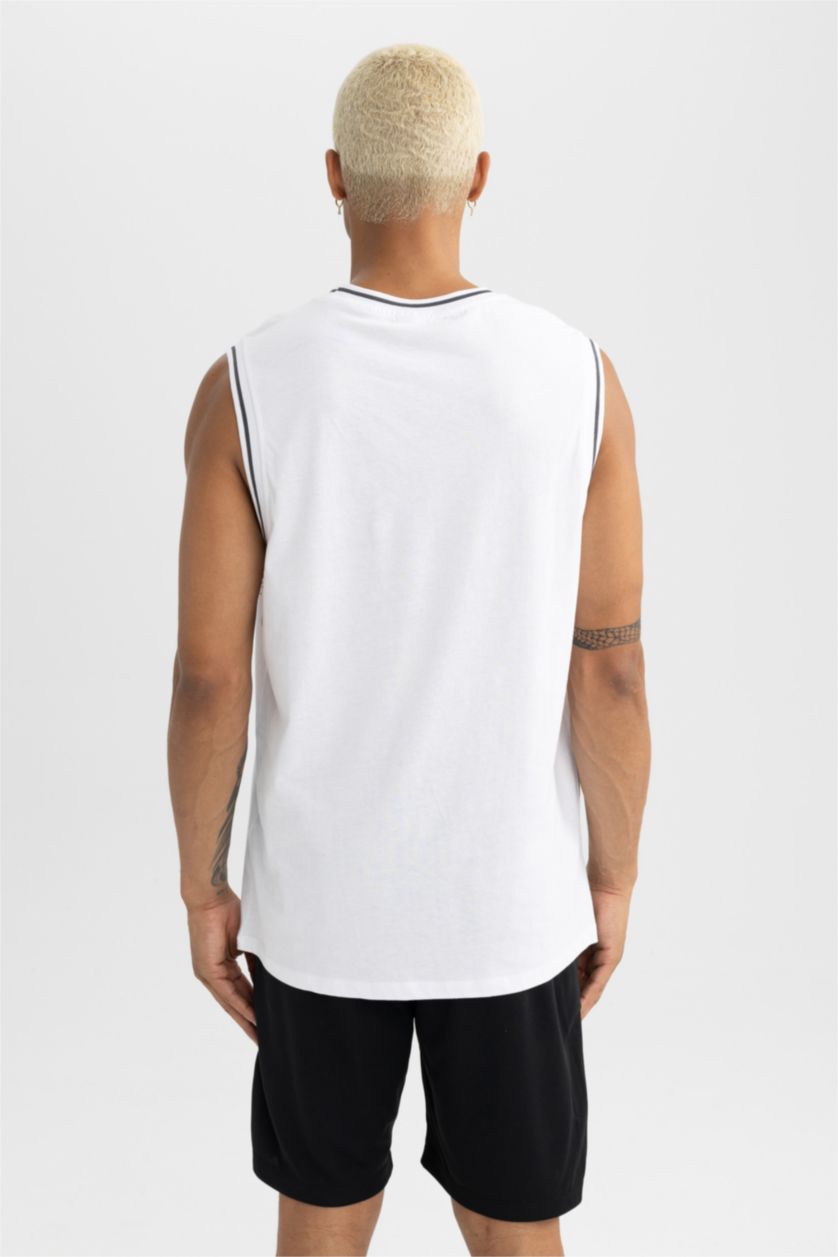 Erkek Beyaz Regular Fıt Atlet