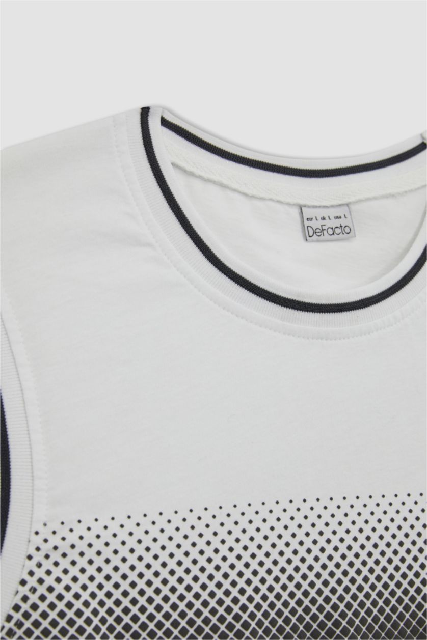 Erkek Beyaz Regular Fıt Atlet