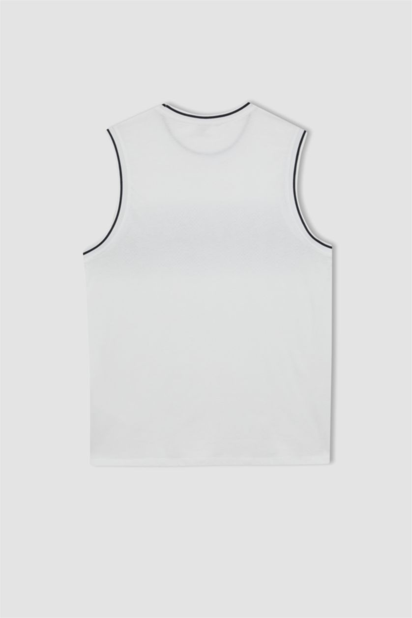 Erkek Beyaz Regular Fıt Atlet