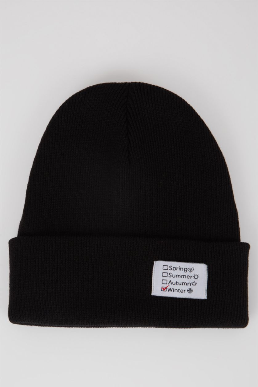 FEMME Noir Bonnet d'hiver Femme