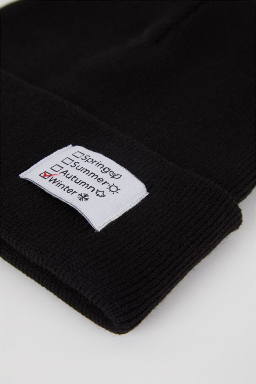 FEMME Noir Bonnet d'hiver Femme