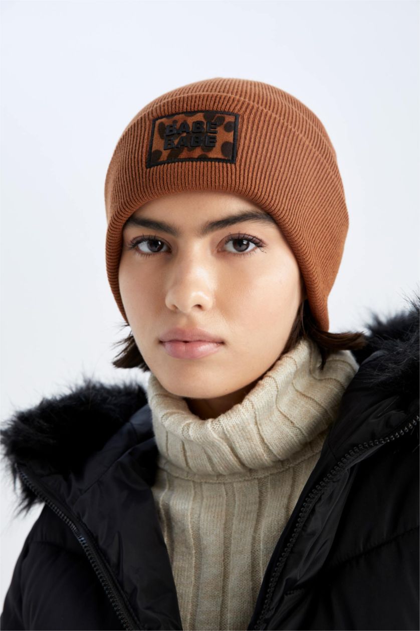 FEMME Beige Bonnet d'hiver Femme