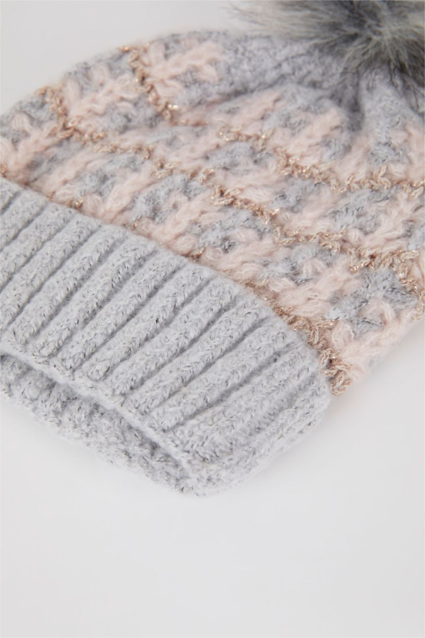 FEMME Gris Clair Bonnet d'hiver Femme