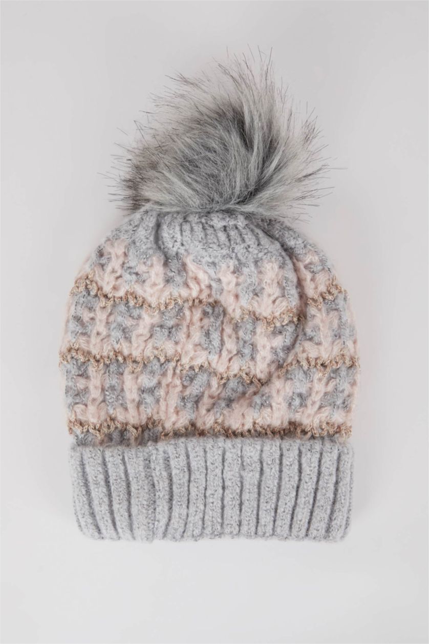 FEMME Gris Clair Bonnet d'hiver Femme