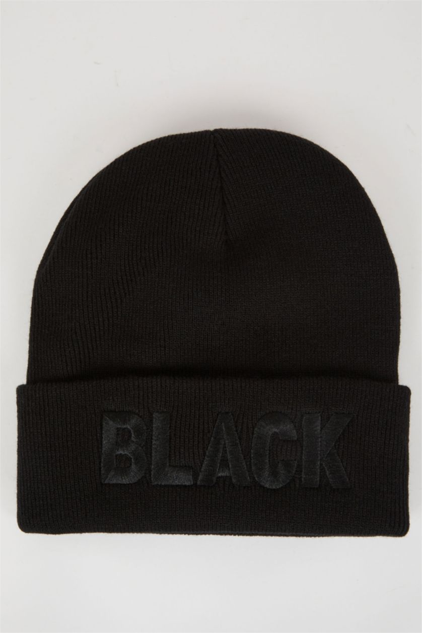 Женщины Черный Шапка с патчем-слоганом