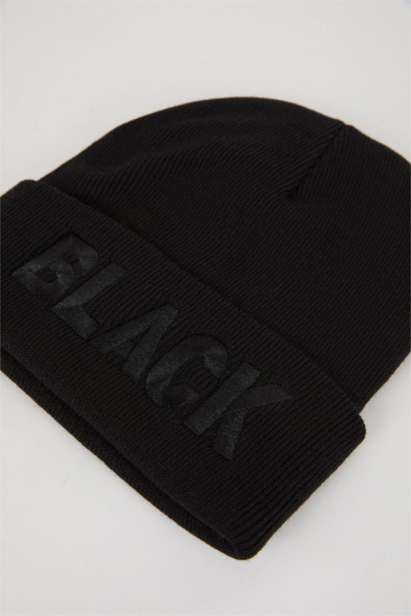 Женщины Черный Шапка с патчем-слоганом