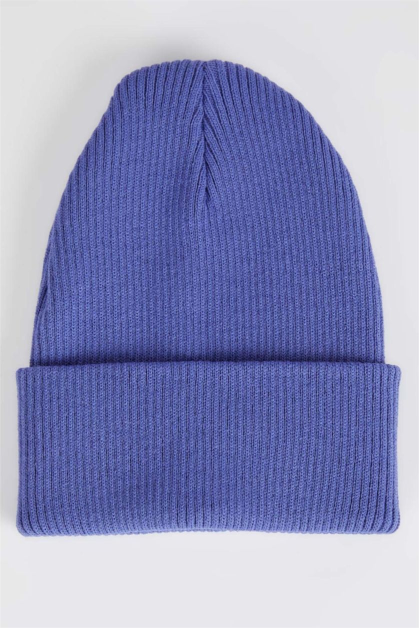 FEMME Bleu Bonnet d'hiver Basique Femme