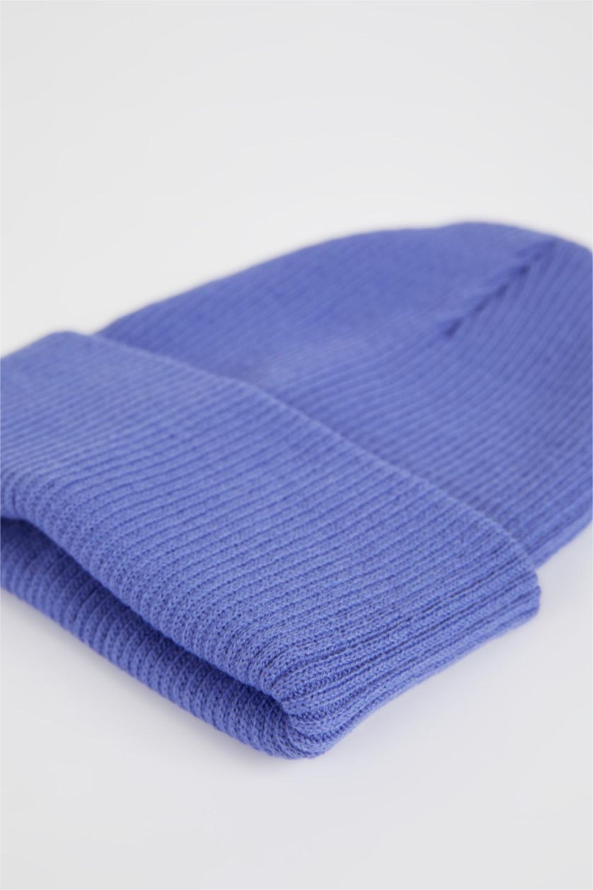 FEMME Bleu Bonnet d'hiver Basique Femme