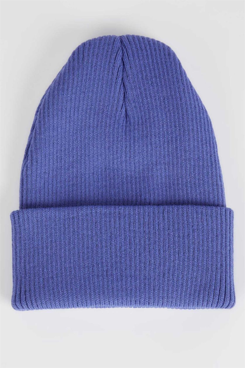 FEMME Bleu Bonnet d'hiver Basique Femme