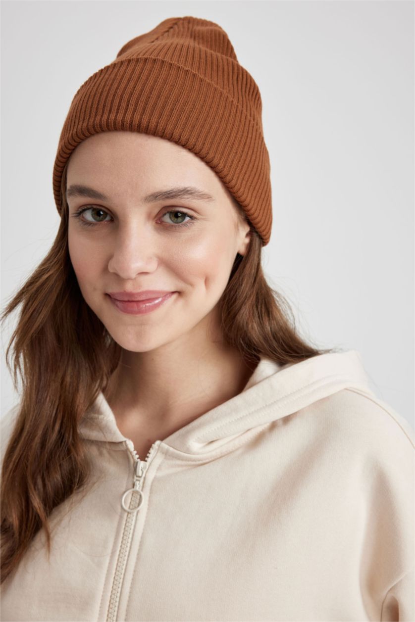 FEMME Marron Bonnet d'hiver