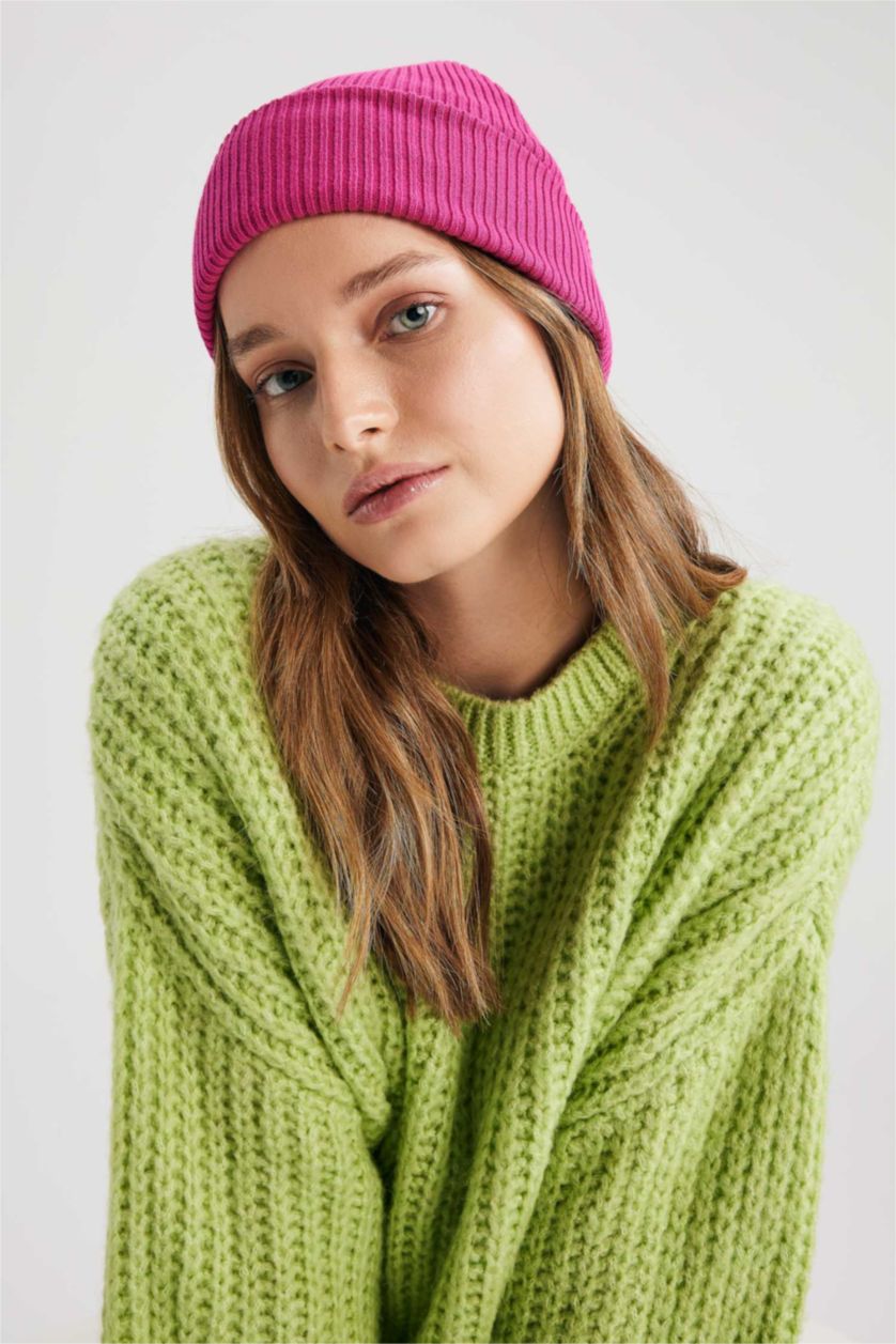 FEMME Rose Bonnet d'hiver Basique Femme