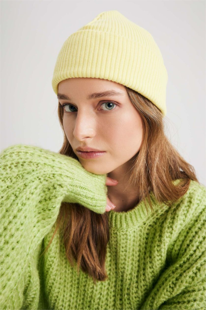 FEMME Sarı Bonnet d'hiver Basique Femme