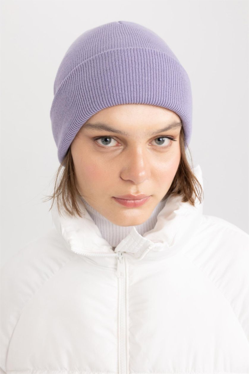 WOMAN Lilac Women Winter Acrylic Knitwear Beret