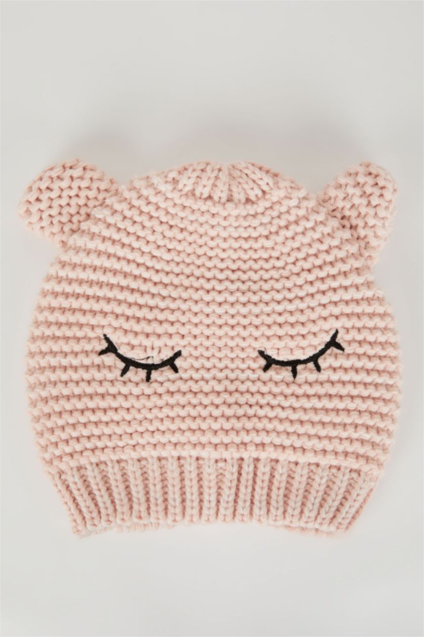 BABY GIRL Pink Baby Girl Pompom Knitwear Beret