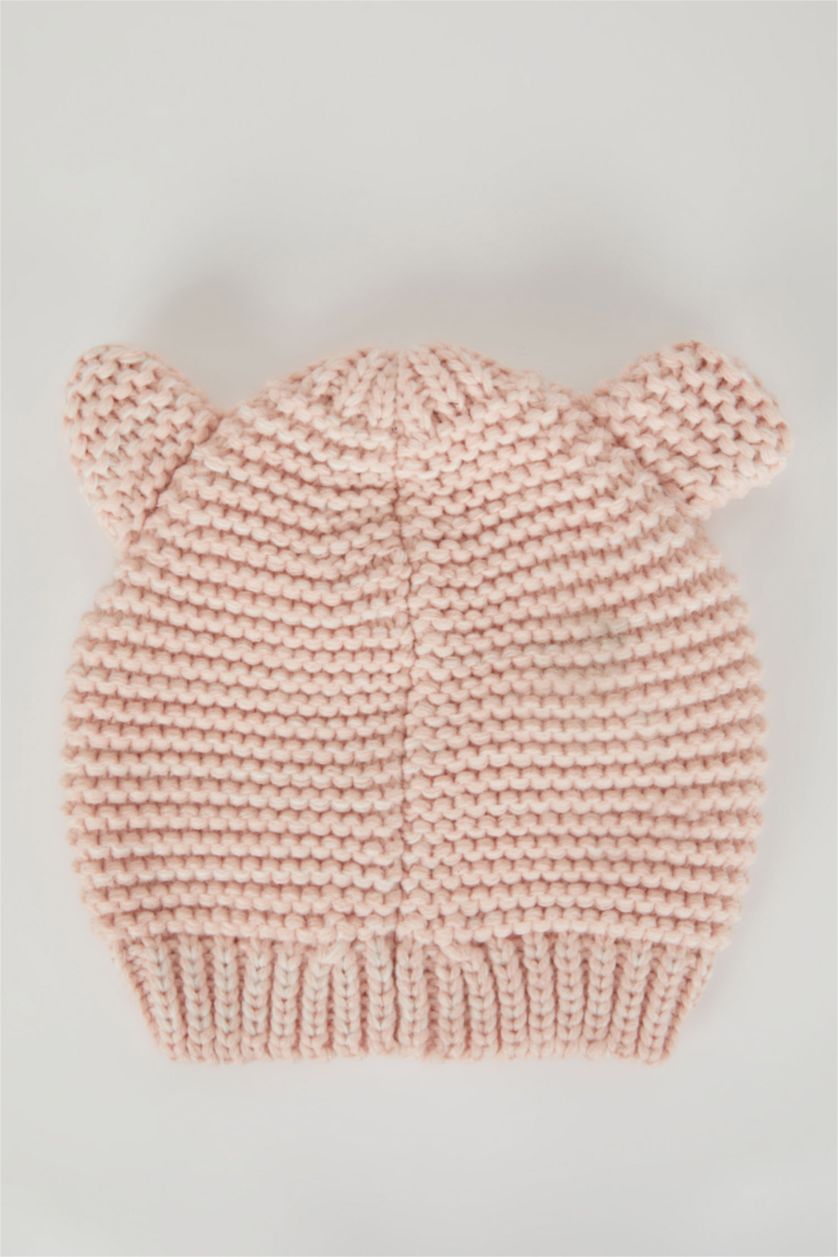 BABY GIRL Pink Baby Girl Pompom Knitwear Beret