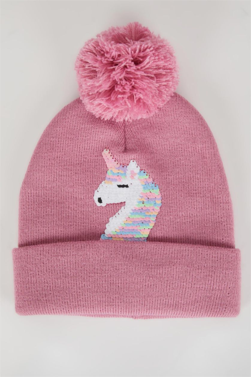 FILLES Rose Bonnet d'hiver Unicorn Fille