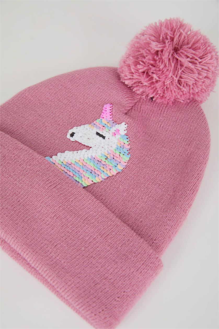 FILLES Rose Bonnet d'hiver Unicorn Fille
