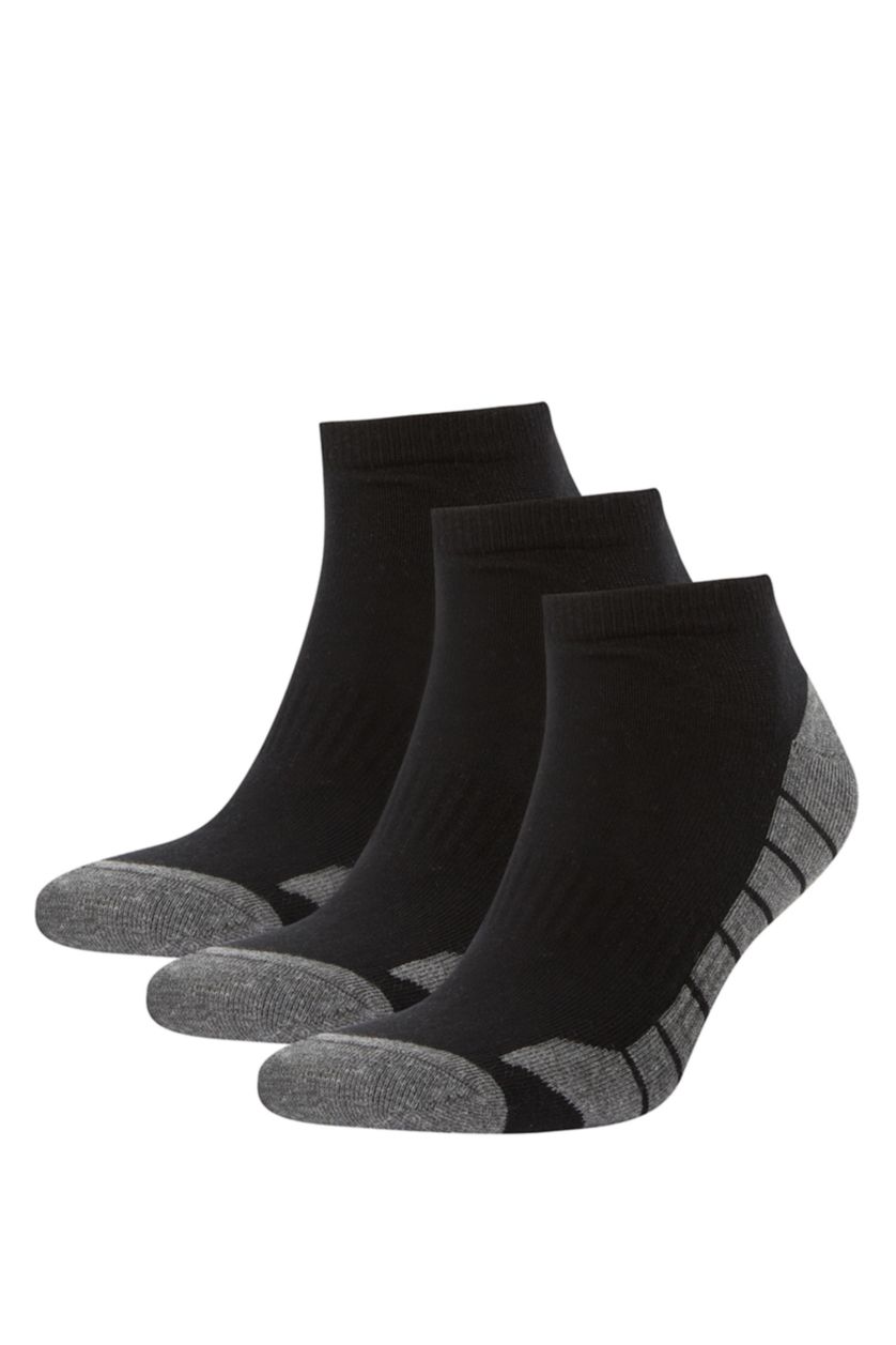 MAN Black Man DeFactoFit 3 Piece Cotton Ankle Socks
