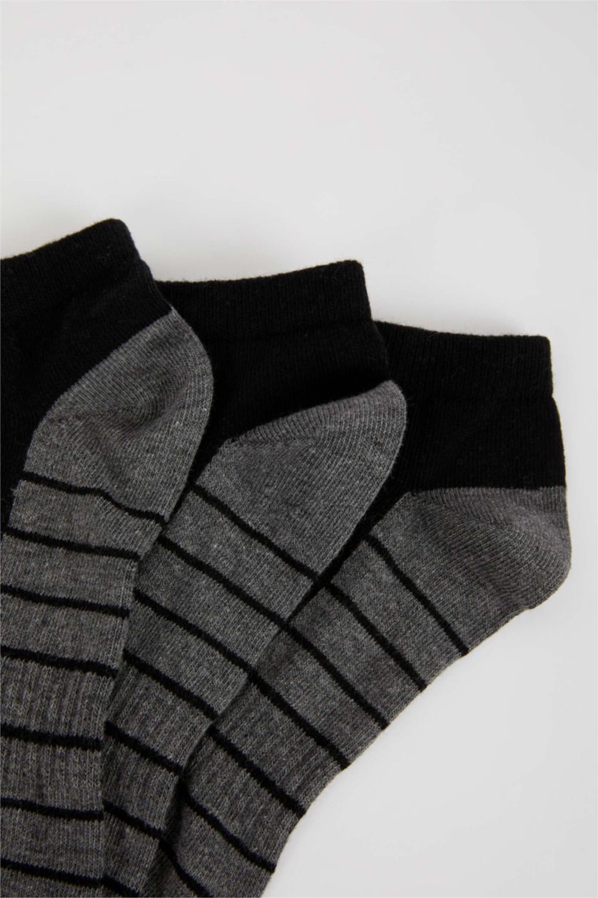 MAN Black Man DeFactoFit 3 Piece Cotton Ankle Socks