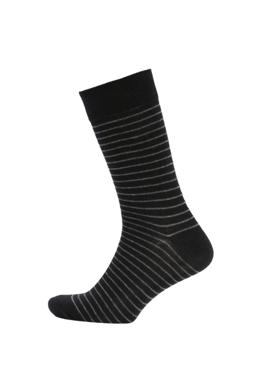 Erkek Siyah Erkek 3'lü Pamuklu Uzun Çorap