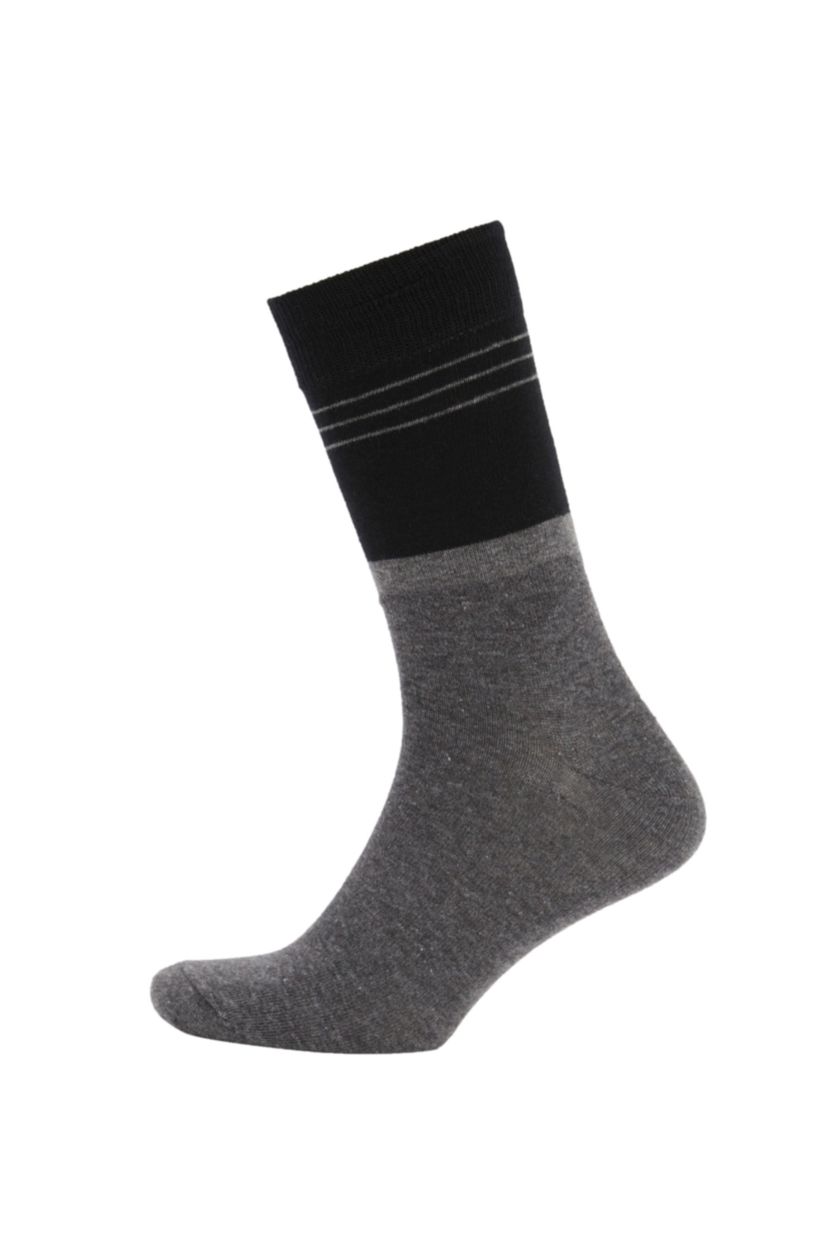 Erkek Siyah Erkek 3'lü Pamuklu Uzun Çorap