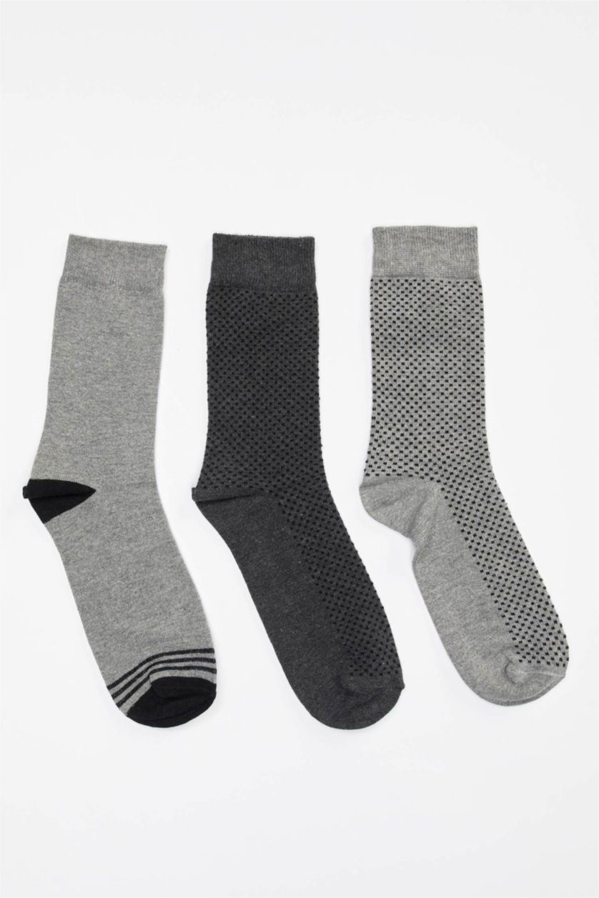 MAN Grey Men's Cotton 3-pack Long Socks