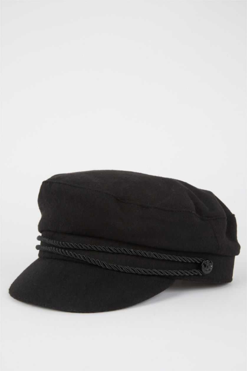 Kadın Siyah Kadın Denizci Şapkası