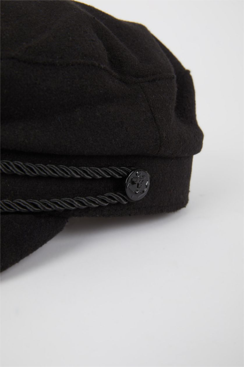 Kadın Siyah Kadın Denizci Şapkası