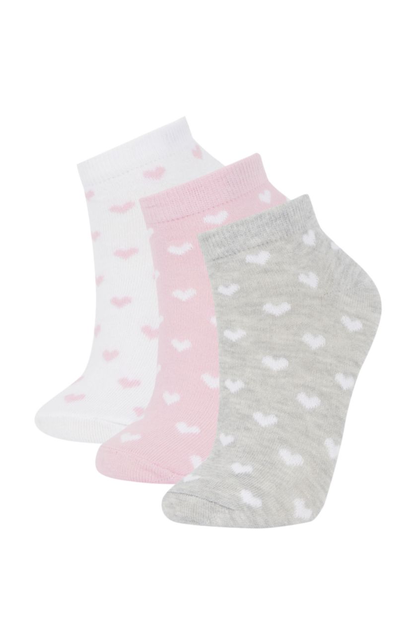 WOMAN MIXED Women Fall in Love 3 Pack Cotton Booties Socks