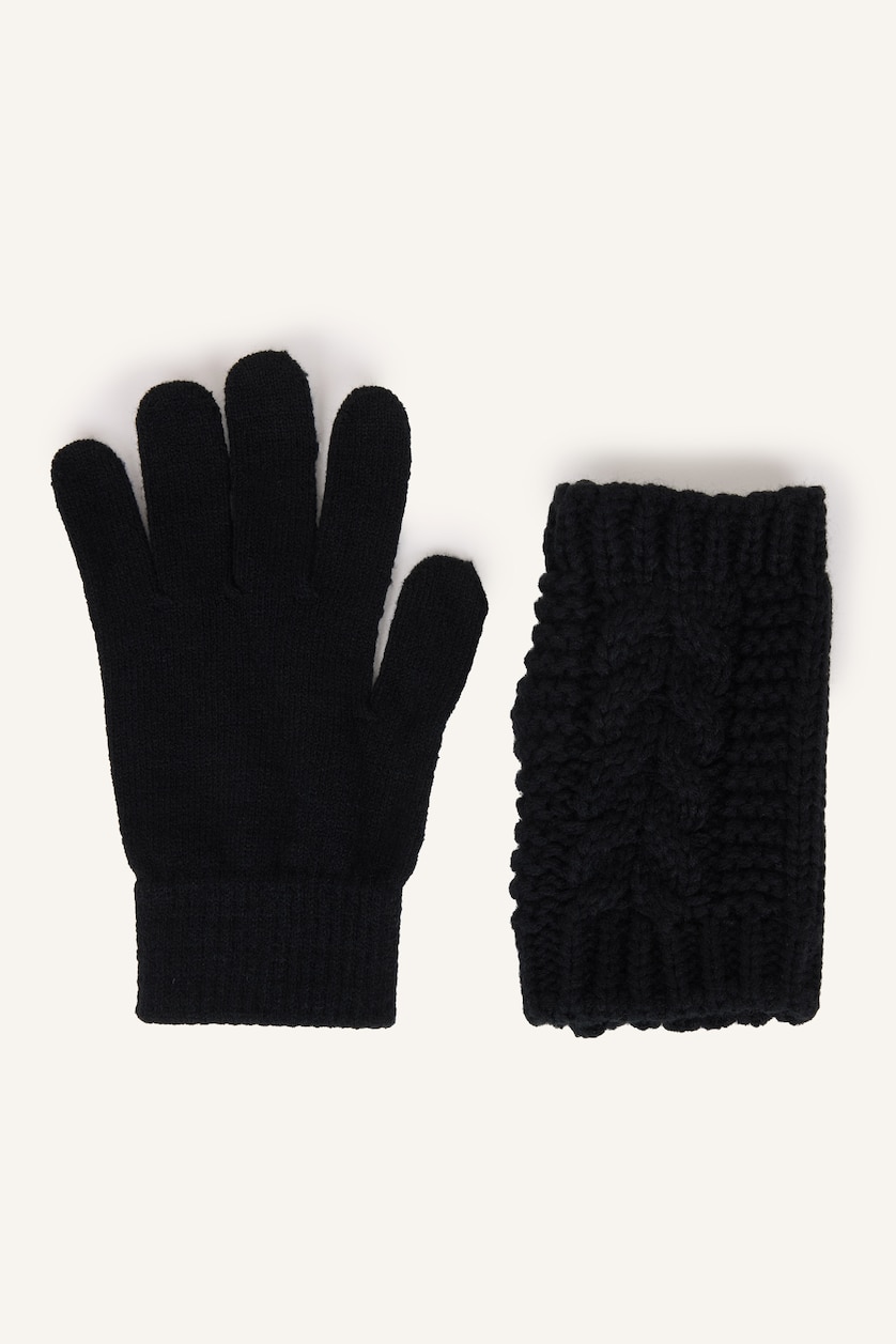 Women Black Woman 2 piece Gloves
