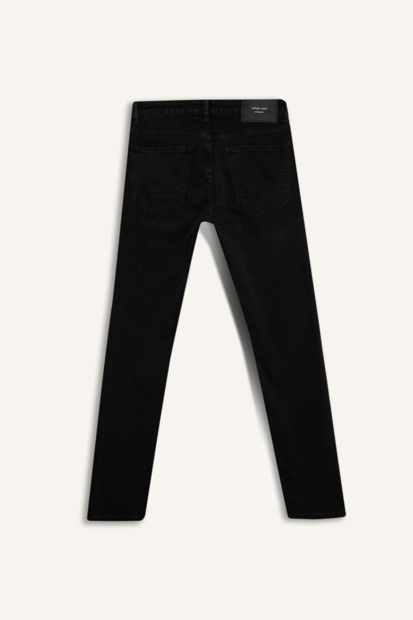 رجال أسود Pedro Slim Fit Super Skinny Hem Jeans
