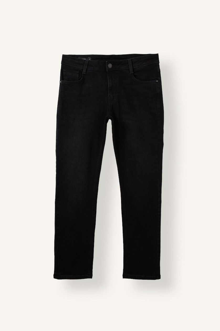 Men Black Pedro Slim Fit Super Skinny Hem Jeans