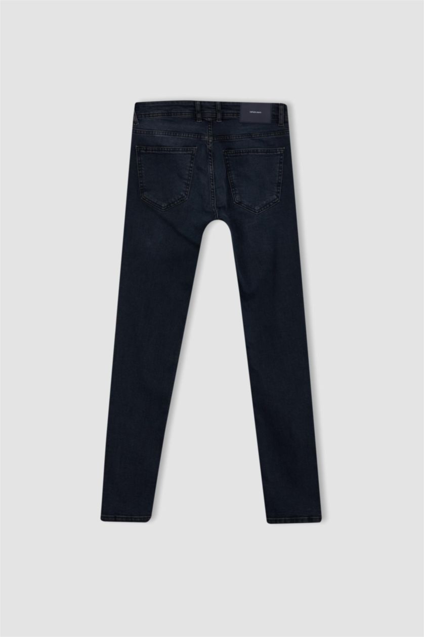 HOMME Indigo Pantalon Jean PEDRO - Coupe slim en jean Ourlet étroit