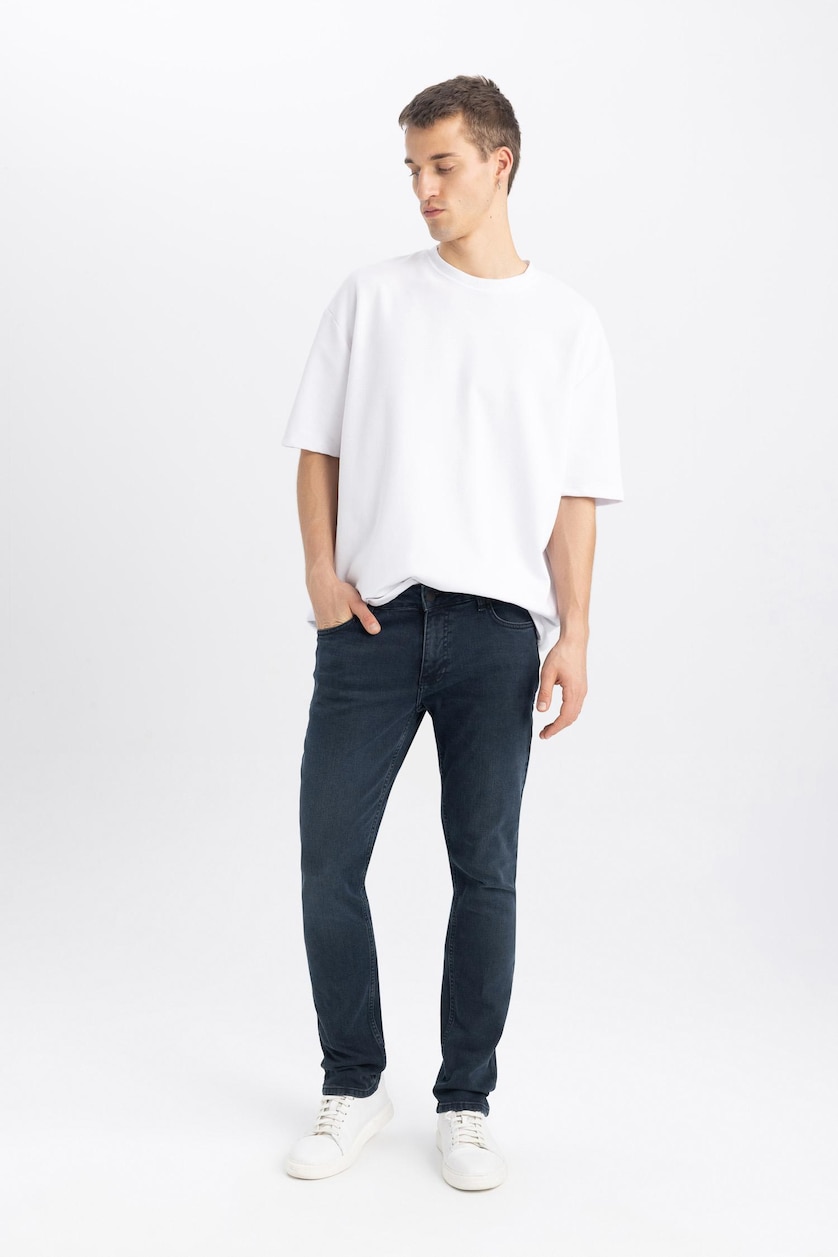 HOMME Indigo PEDRO - Coupe slim en jean