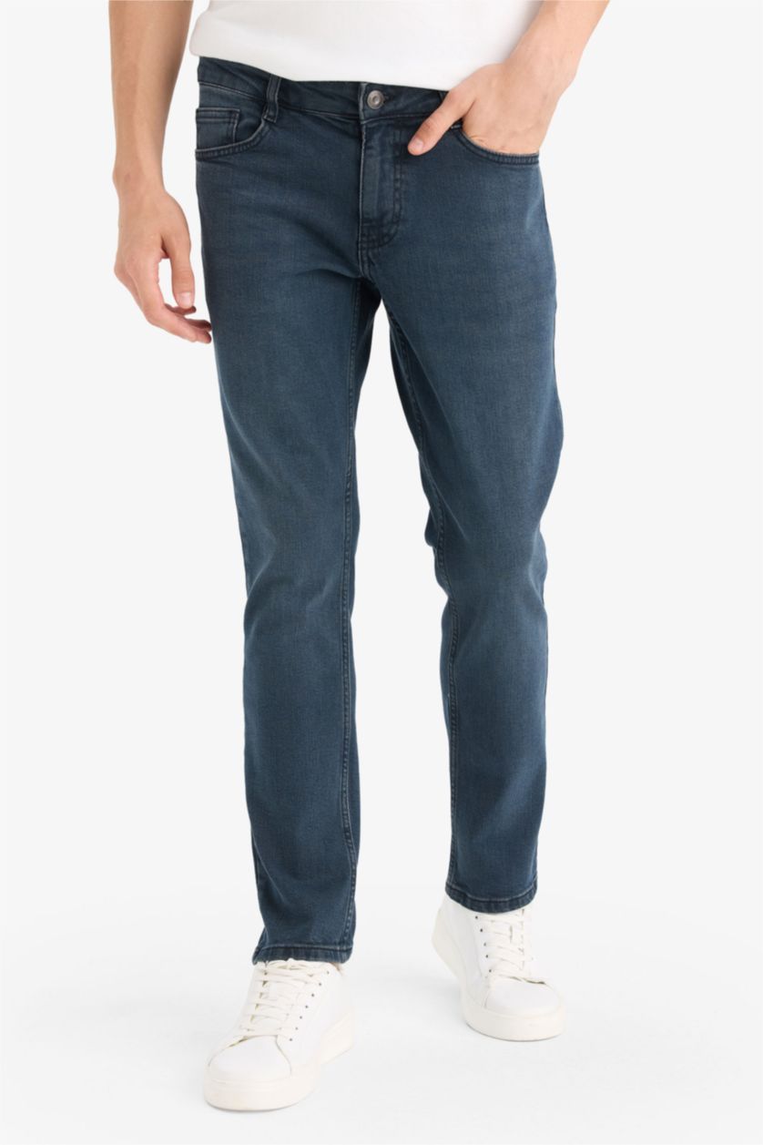 MAN Blue Black Pedro Slim Fit Regular Waist Skinny Jeans