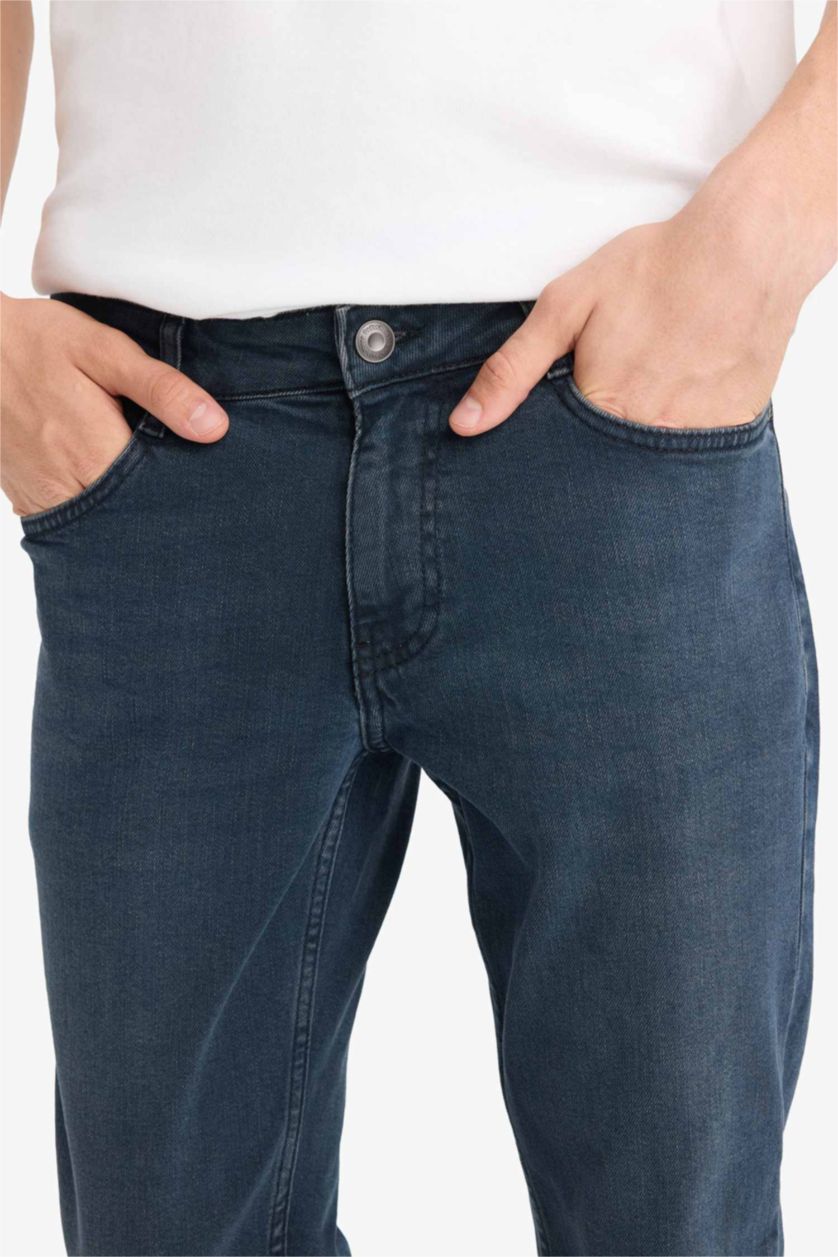 MAN Blue Black Pedro Slim Fit Regular Waist Skinny Jeans