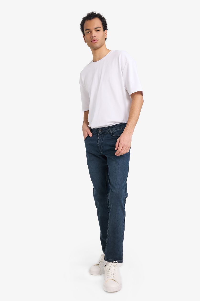 HOMME Indigo Jean Coupe slim à taille normale