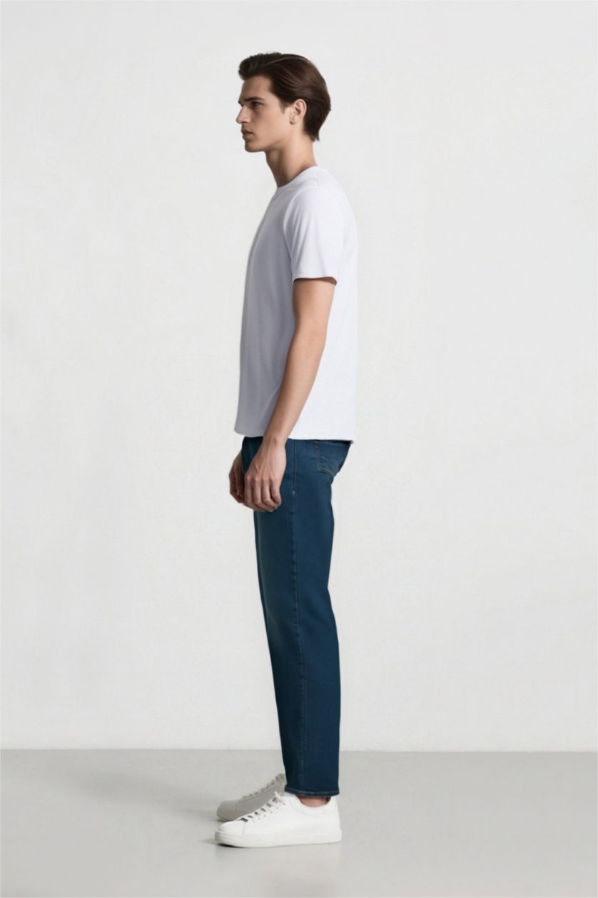 Men Dark Green Sergio Regular Fit Normal Waist Straight Leg Jeans
