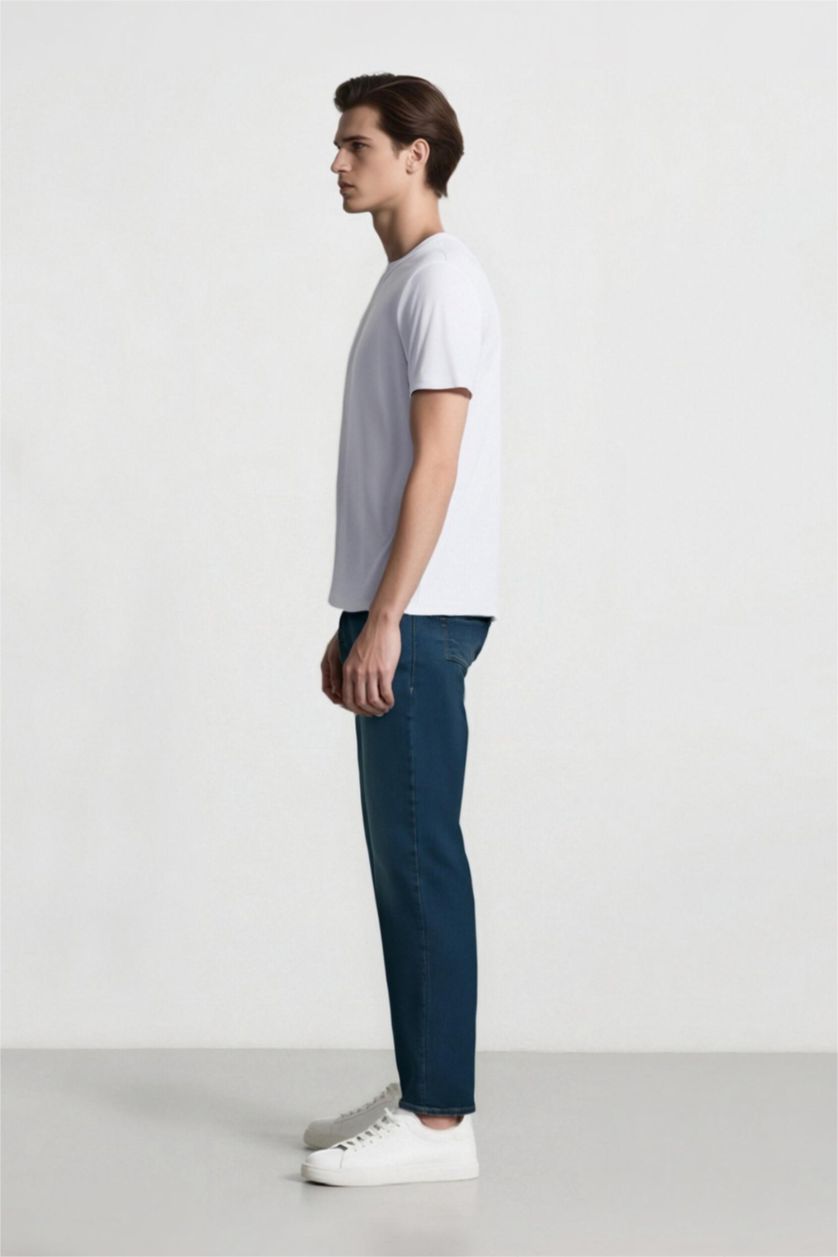 Men Dark Green Sergio Regular Fit Normal Waist Straight Leg Jeans