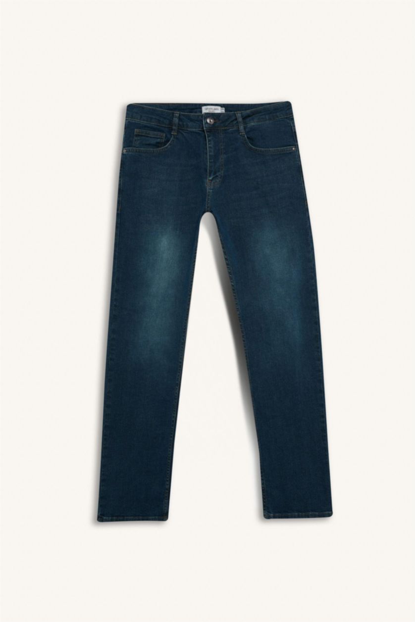 Men Dark Green Sergio Regular Fit Normal Waist Straight Leg Jeans