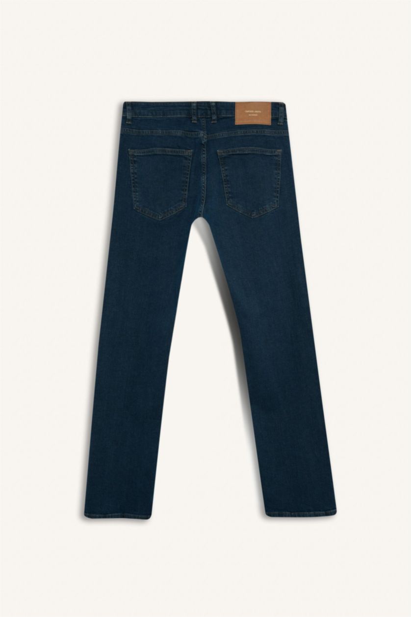 Men Dark Green Sergio Regular Fit Normal Waist Straight Leg Jeans