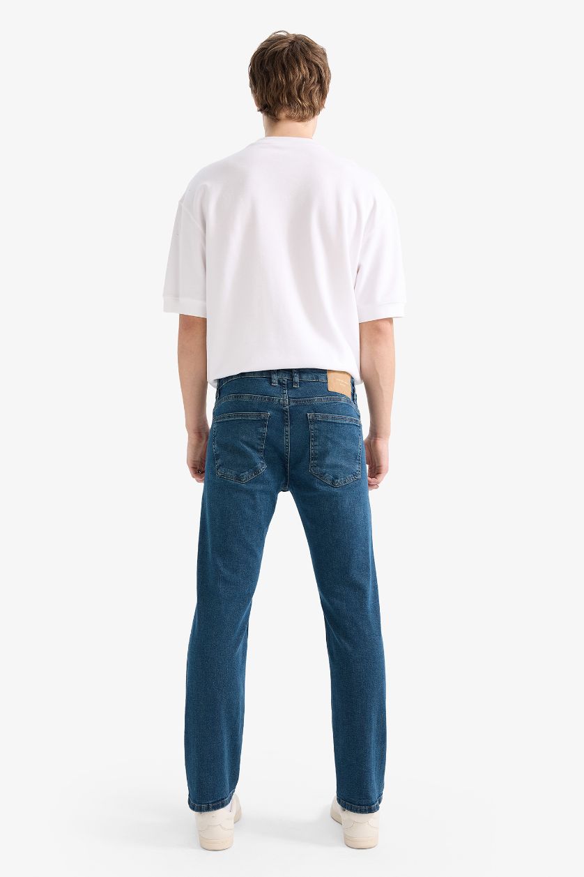 Erkek Koyu Yeşil Sergio Regular Fit Normal Kalıp Normal Bel Boru Paça Jean Pantolon