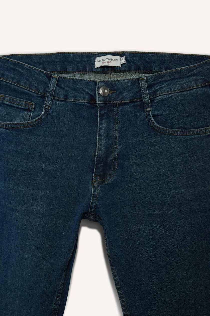 Erkek Koyu Yeşil Sergio Regular Fit Normal Kalıp Normal Bel Boru Paça Jean Pantolon