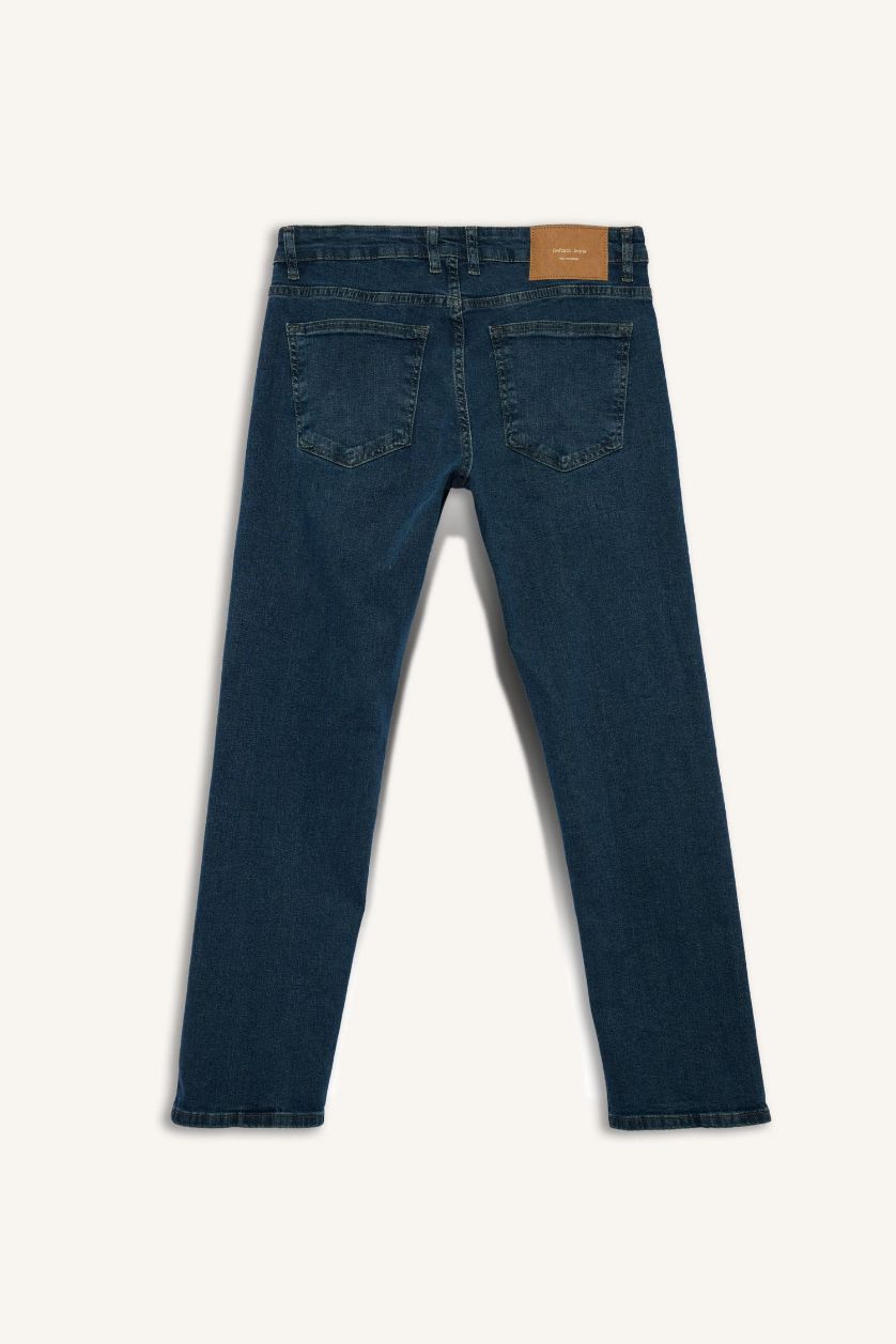 Erkek Koyu Yeşil Sergio Regular Fit Normal Kalıp Normal Bel Boru Paça Jean Pantolon