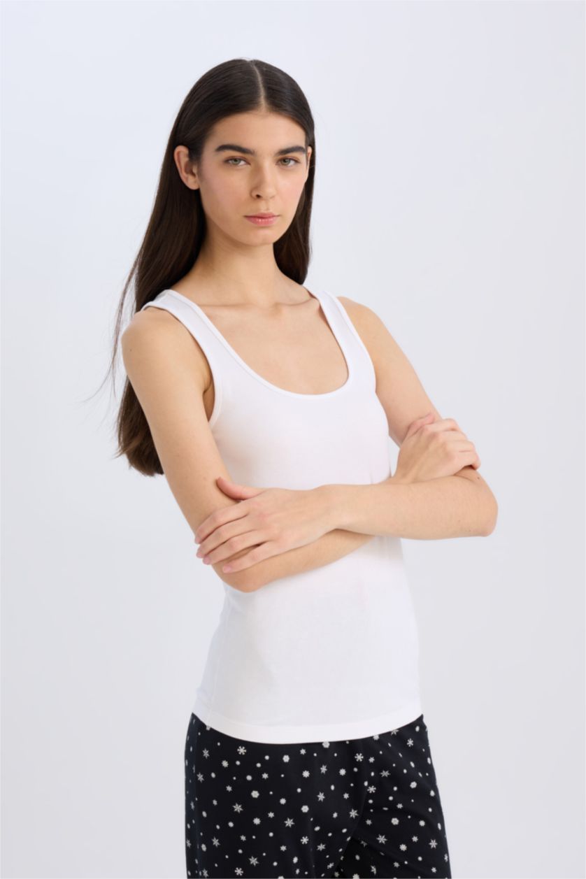 Women White Fall in Love Regular Fit Cotton Undershirt