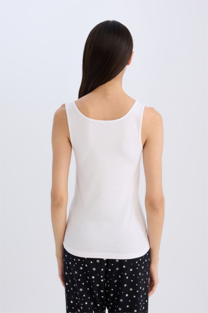 Women White Fall in Love Regular Fit Cotton Undershirt